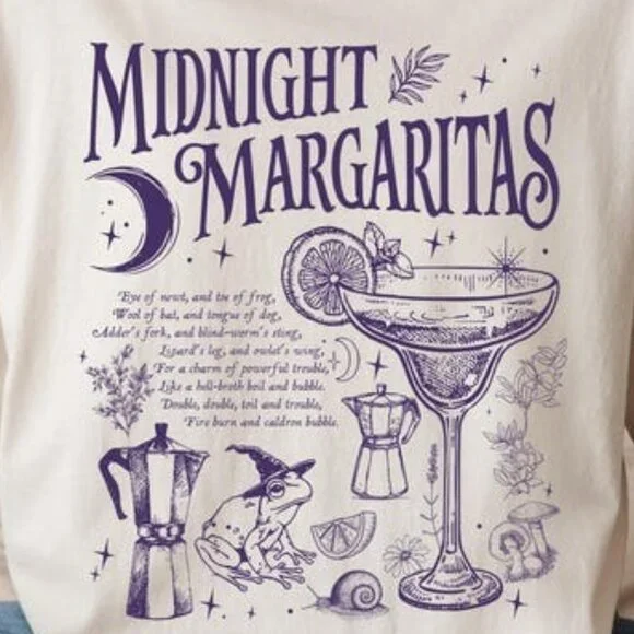 Midnight Margaritas Tee, Margarita Halloween Shirt - Picture 2 of 3